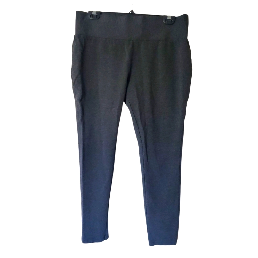 (Ju) Tahari Women's Pants Size‎ L Pull on Jegging Gray Stretch Casual